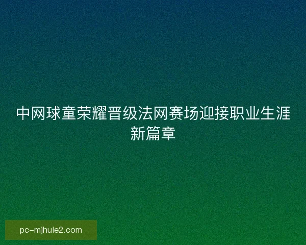 中网球童荣耀晋级法网赛场迎接职业生涯新篇章